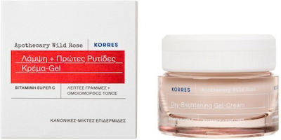 Korres Apotherapy Wild Rose Nacht Aufhellung Schlafen Feuchtigkeitsspendend & Anti-Aging Creme Gesicht Nacht mit Hyaluronsäure & Vitamin C 40ml