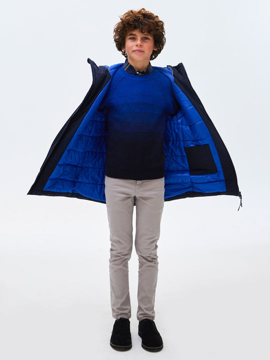 Kids' Parka Long with Hood Navy Blue