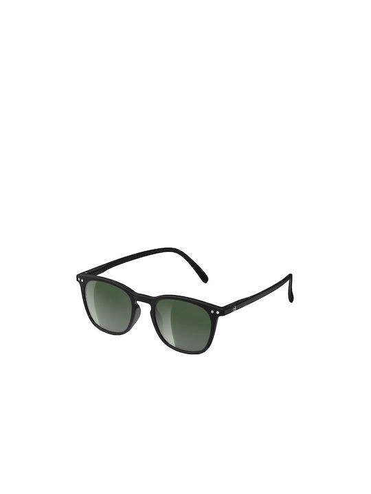 Izipizi #E Sunglasses with Black Plastic Frame and Green Polarized Lens