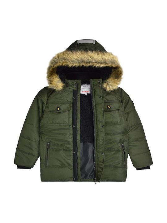 Kids' Casual Jacket Short with Hood Khaki