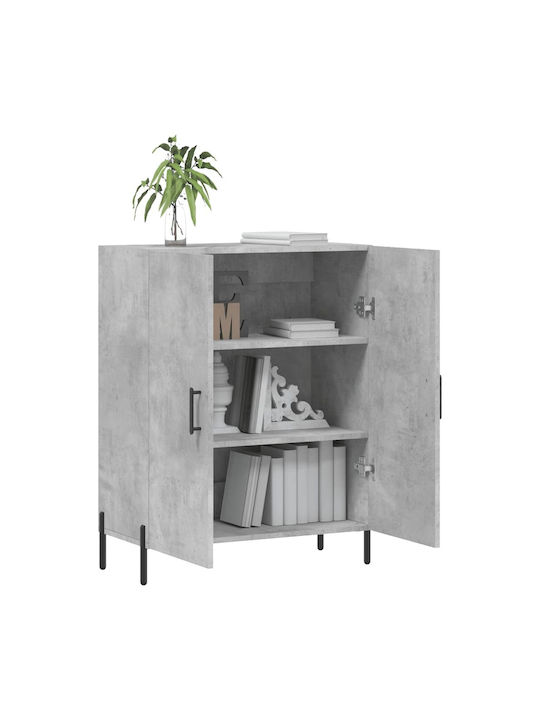 Living Room Cabinet made of Wood and Metal Grey 69.5x34x90cm