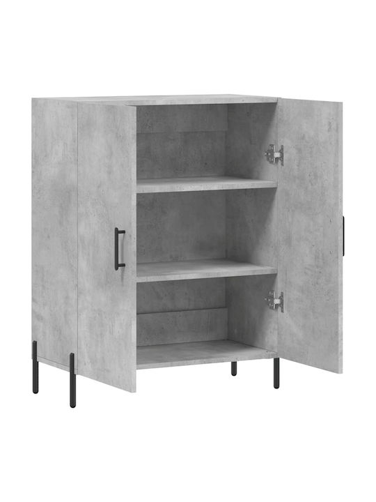 Living Room Cabinet made of Wood and Metal Grey 69.5x34x90cm