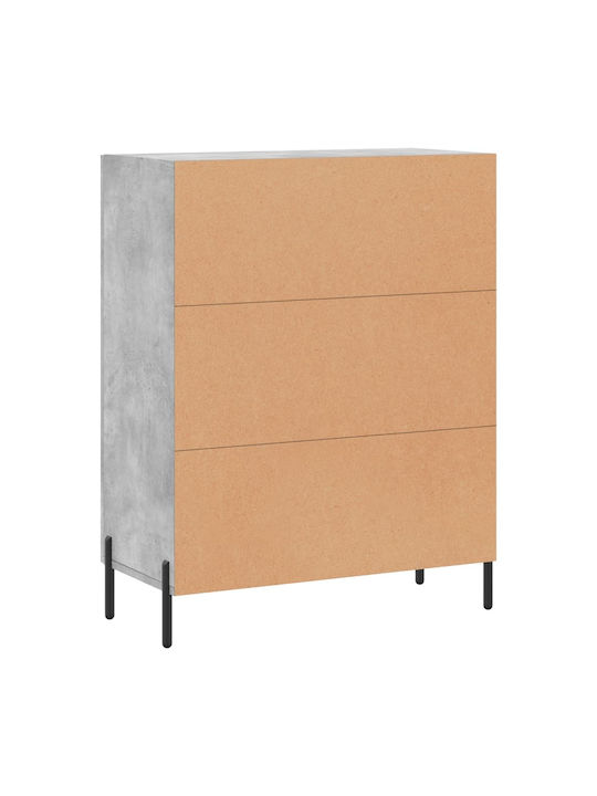 Living Room Cabinet made of Wood and Metal Grey 69.5x34x90cm
