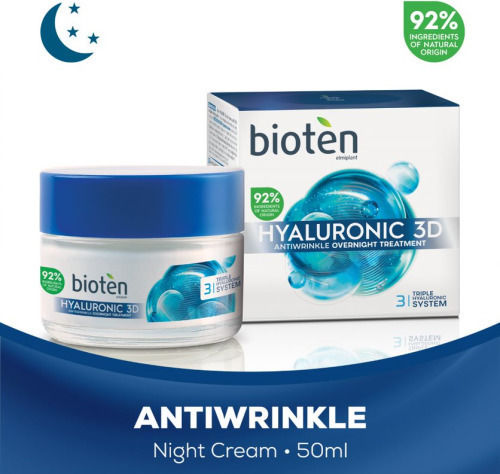 Bioten 3D Κρέμα Προσώπου Νυκτός για Ενυδάτωση & Αντιγήρανση με Υαλουρονικό Οξύ 50ml