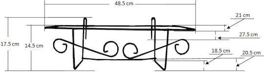 Hanging Pot Stand Metal Black 48.5cmx17.5cmx27.5cmcm.