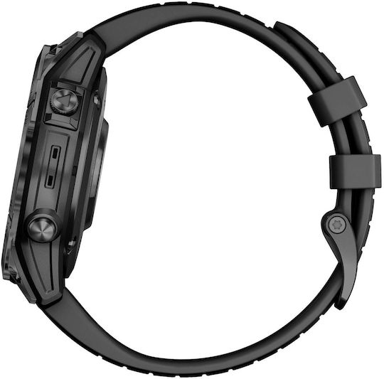Garmin epix Pro (Gen 2) Standard Edition Stainless Steel 47mm Waterproof Smartwatch with Heart Rate Monitor (Slate Grey with Black Band)
