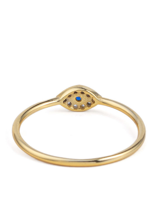 George Art Jewels Γυναικείο Δαχτυλίδι με Ζιργκόν από Ασήμι Επιχρυσωμένο