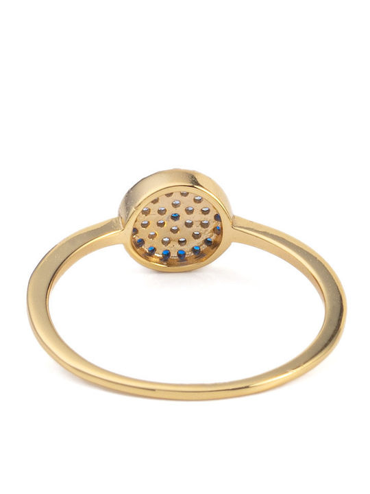 George Art Jewels Γυναικείο Δαχτυλίδι με Ζιργκόν από Ασήμι Επιχρυσωμένο