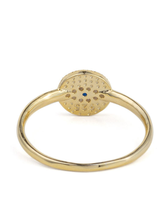 George Art Jewels Γυναικείο Δαχτυλίδι με Ζιργκόν από Ασήμι Επιχρυσωμένο