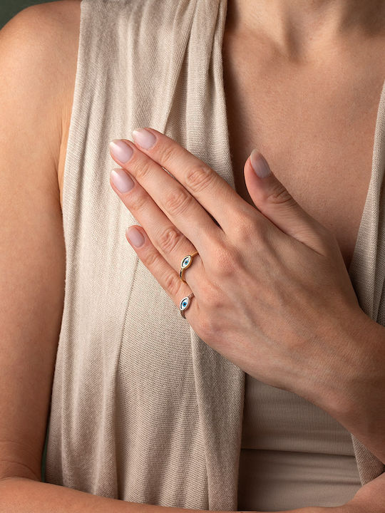 George Art Jewels Γυναικείο Δαχτυλίδι από Ασήμι Επιχρυσωμένο