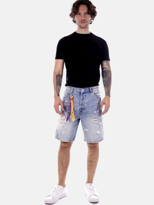 Gianni Lupo Herrenshorts Jeans Blau