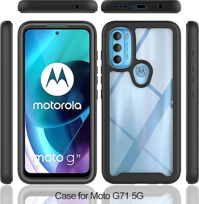 Techsuit Silicone / Plastic 360 Full Cover Black (Moto G71 5G)