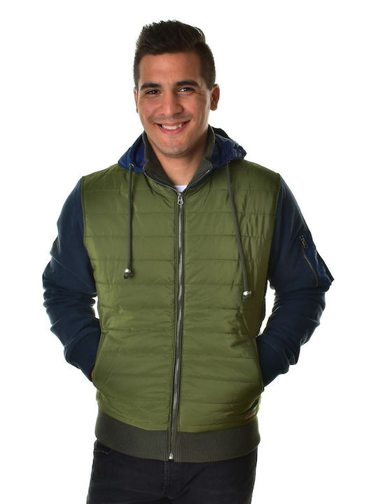 Devergo Men's Winter Puffer Jacket Khaki