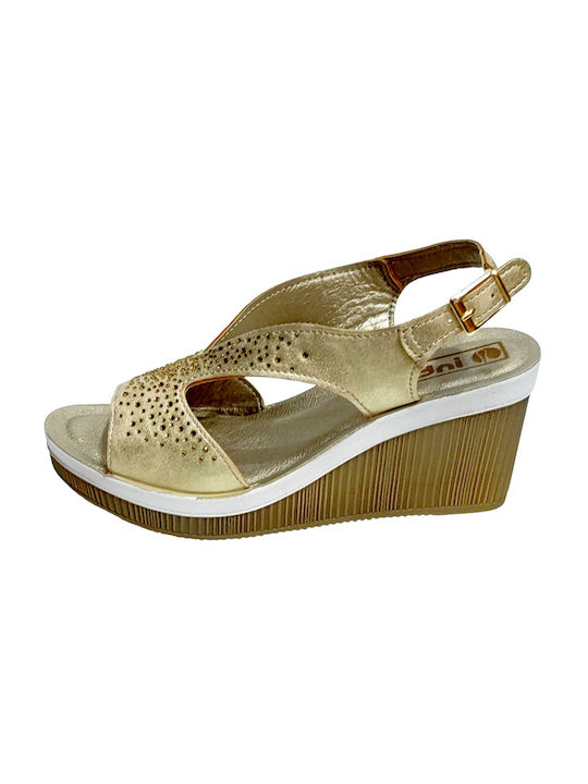 Inblu Women's Platform Shoes Gold