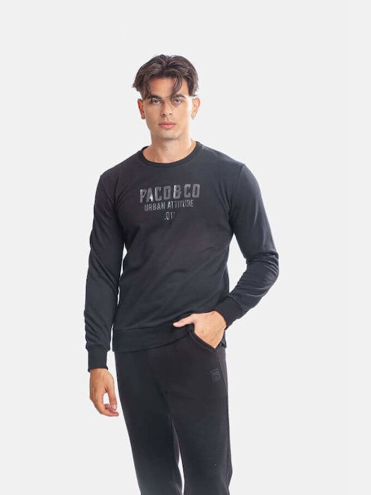 Paco & Co Herren Sweatshirt mit Kapuze Schwarz