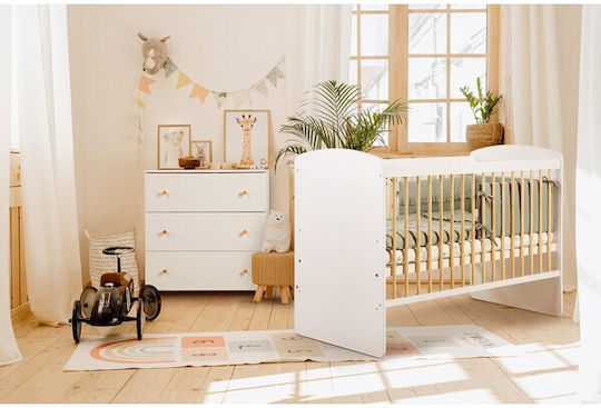 Klups Multifunktionales Babybett Karolina II Weiß mit Matratze & Schublade