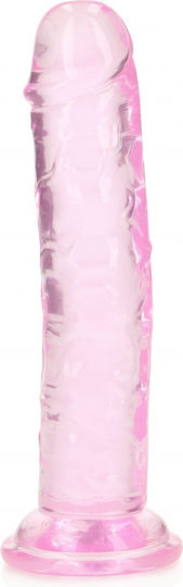 Shots Real Rock Crystal Clear Ρεαλιστικό Dildo με Βεντούζα Ροζ 14.5cm