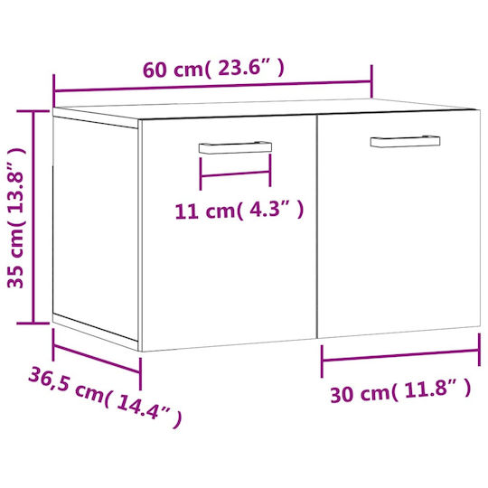 vidaXL Badezimmerschrank B60xT36.5xH35cm Weiß