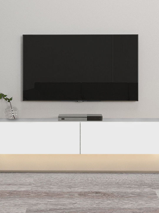 Έπιπλο Τηλεόρασης Aristo με Φωτισμό LED Λευκό Μ135xΠ31.6xΥ25cm