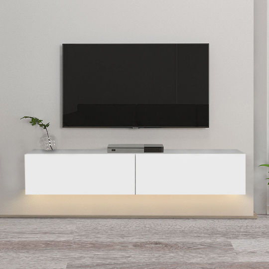 Έπιπλο Τηλεόρασης Aristo με Φωτισμό LED Λευκό Μ135xΠ31.6xΥ25cm