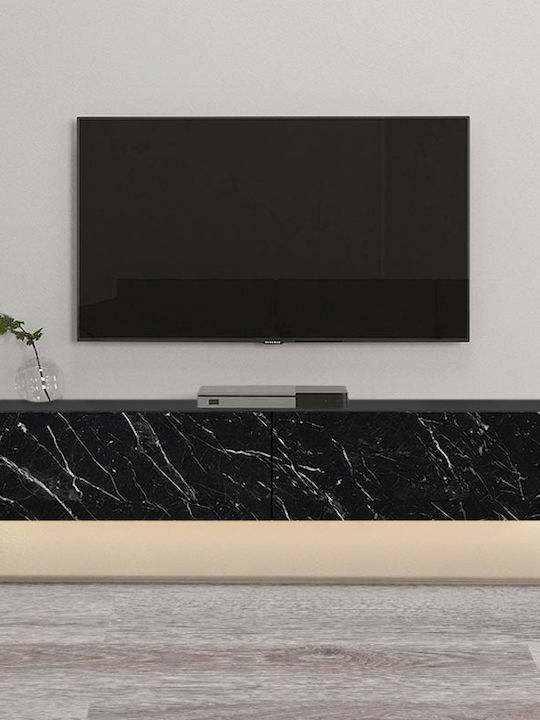 Έπιπλο Τηλεόρασης Aristo με Φωτισμό LED Μαύρο Μ135xΠ31.6xΥ25cm