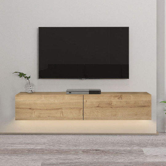 Телевизионно Мебелче Aristo с LED Осветление Кафяво Д135xДл31.6xВ25см