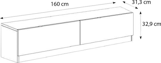 Έπιπλο Τηλεόρασης Ahenk Λευκό Μ160xΠ31.3xΥ32.9cm
