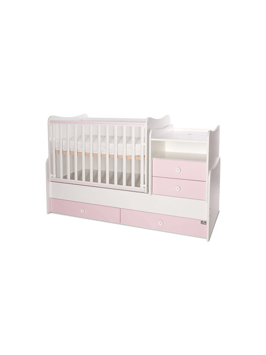 Lorelli Πολυμορφική Κούνια Combo White / Orchid Pink με Συρτάρι