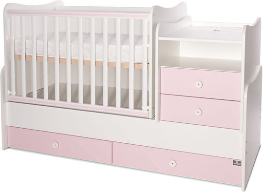 Lorelli Πολυμορφική Κούνια Combo White / Orchid Pink με Συρτάρι