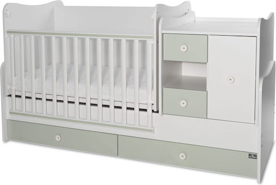 Lorelli Cabriolet Cuna Minimax Alb/Verde Lăptos Cu Sertar