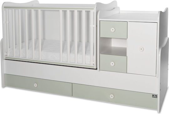 Lorelli Cabriolet Cuna Minimax Alb/Verde Lăptos Cu Sertar