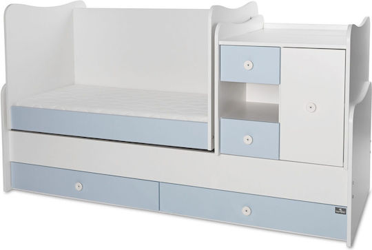 Lorelli Polymorphe Babybett Minimax Weiß/Hellblau mit Schublade