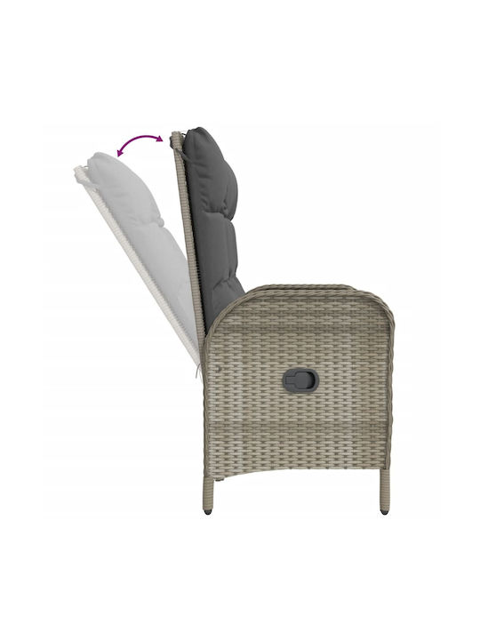 Set Sala De Mese Pentru Exterior 2 Piese Gri Cu Perne