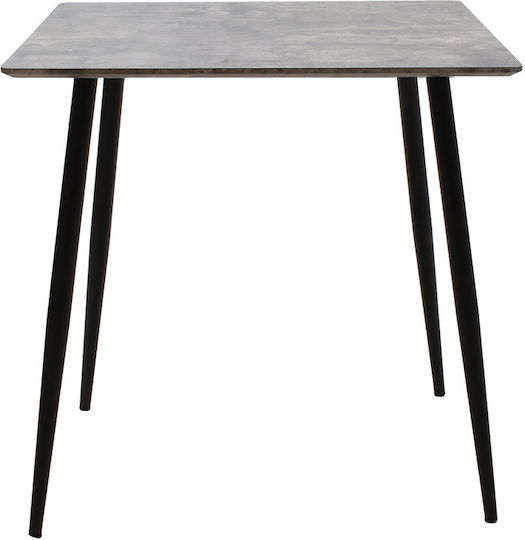 Cuba Esszimmer- und Küchentisch Grau Zement - Schwarz 70x70x75cm