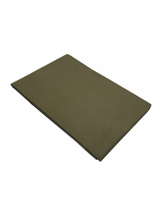 Le Blanc Sheet for Single Bed with Elastic 100x200+20cm. Cotton Line Haki