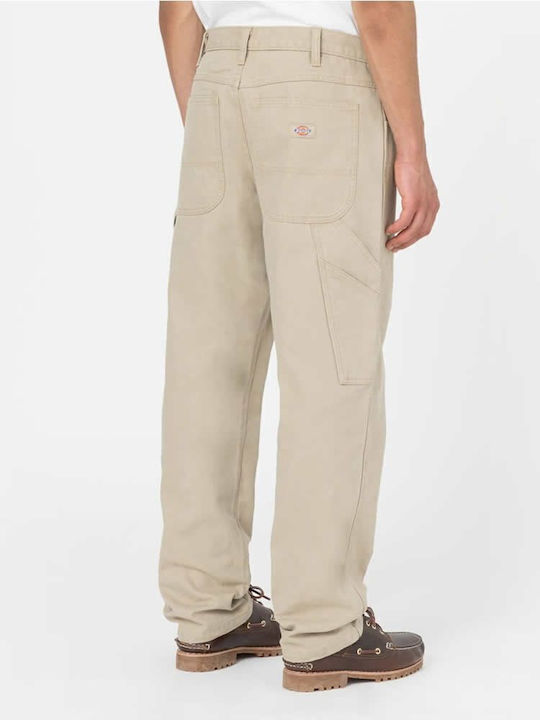 Duck Carpenter Trousers in Straight Line Beige