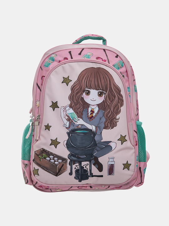 Graffiti Hermione School Bag Backpack Elementary, Elementary in Pink color