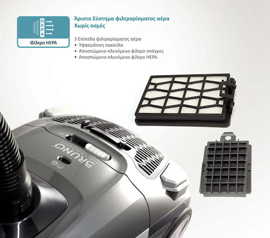 Bruno BRN-0136 Staubsauger 800W Eingetütet 3.5Es Gray