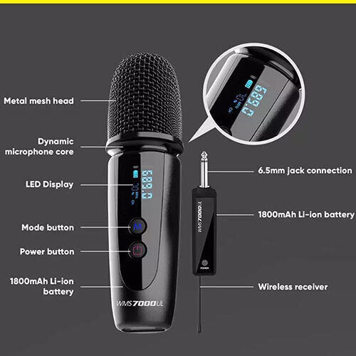Sonic Gear WMS 7000 UL Ασύρματο Δυναμικό Μικρόφωνο Χειρός για Φωνητικά