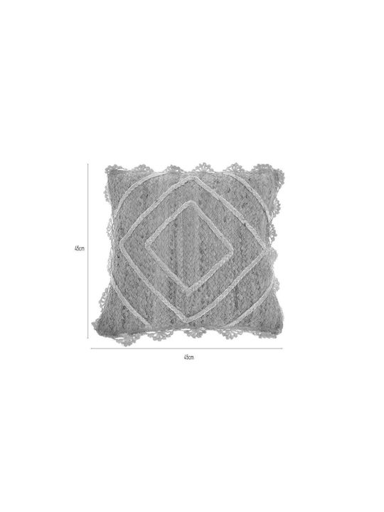 Inart Sofa Cushion Ecru Natural 45x45cm