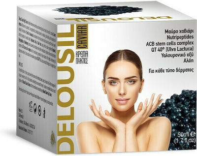 Delousil Restoring , Αnti-aging & Moisturizing Night Cream Suitable for All Skin Types with Caviar / Hyaluronic Acid / Aloe Vera 50ml