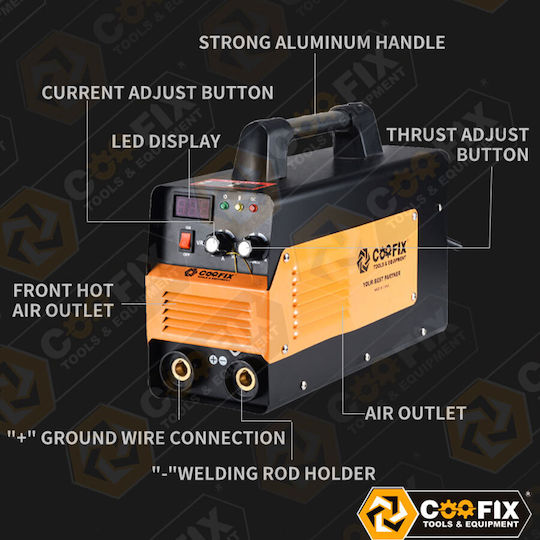 Coofix Mini Welding Machine Inverter MMA with Maximum Welding Current 200A and Duty Cycle 40%