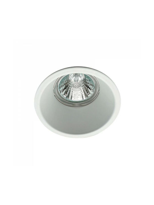 Viokef Rob Round Metallic Recessed Spot with Socket GU10 White 8.3x8.3cm. 1pcs