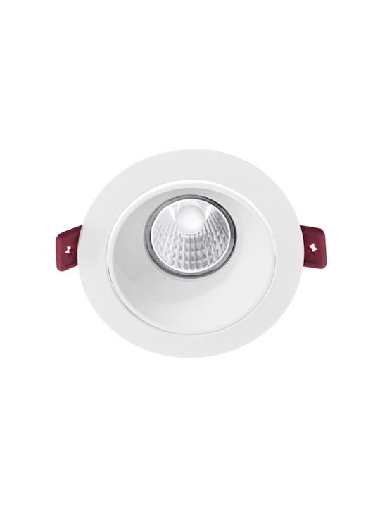 Spot Light Rotund Plastic Spot Încorporat cu Soclu GU10 Alb 9.2x9.2cm. 1buc