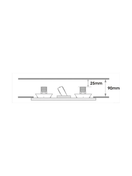 Elvhx Square Metallic Recessed Spot Silver 1pcs