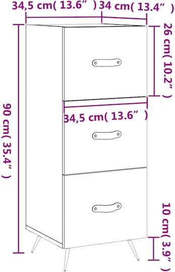Sertar de depozitare L34.5xW34xH90buc
