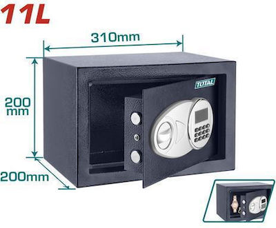 Total Seif cu Blocare Digitală și Cheie cu Dimensiunile L20xW31xH20cm cu Greutatea 6.4kg TESF2001