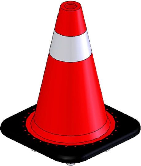 Doorado Plastic Traffic Cone in Red Colour 21.5x30cm