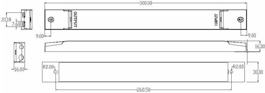 Cubalux Dimmable Τροφοδοτικό LED IP20 Ισχύος 30W με Τάση Εξόδου 24V