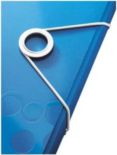 Leitz Folder with Rubber Band and Ears for Paper A4 Blue Circular Clasp
